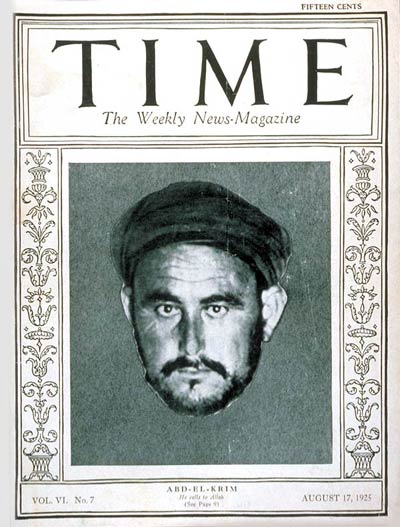Abd el-Krim el-Khattabi on Time magazine cover, August 17, 1925